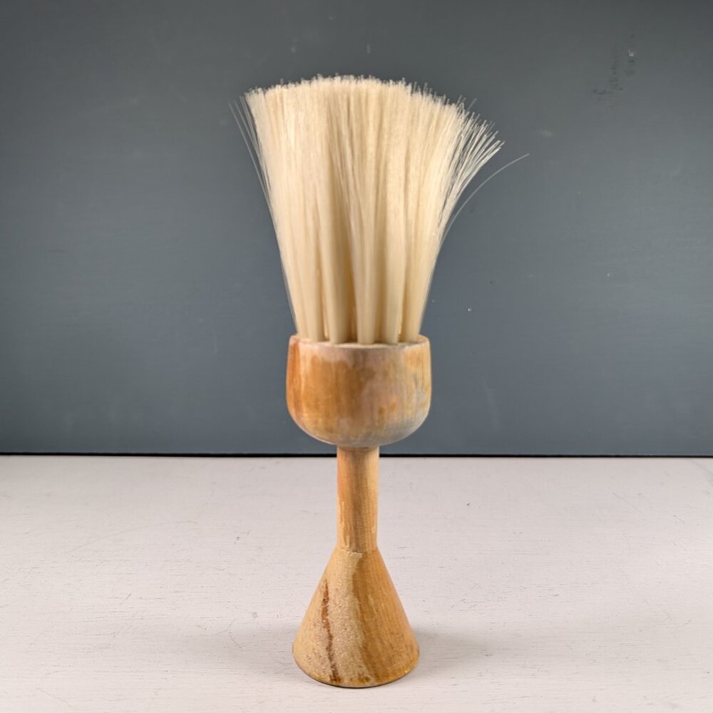 Vintage Barbershop Wood Handled Neck Duster Brush